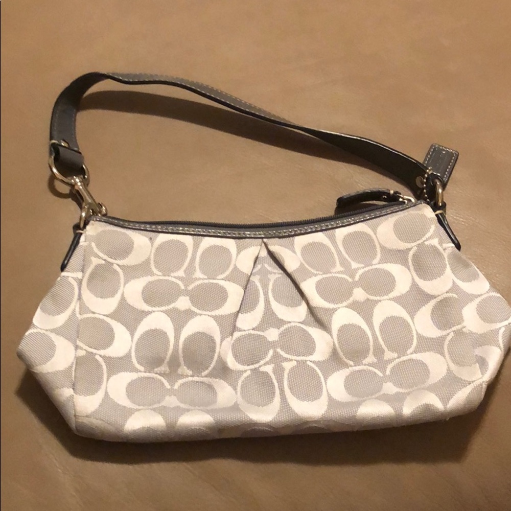 Silver coach shoulder bag